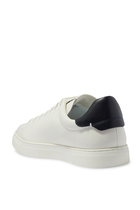 Contrast Logo Leather Sneakers